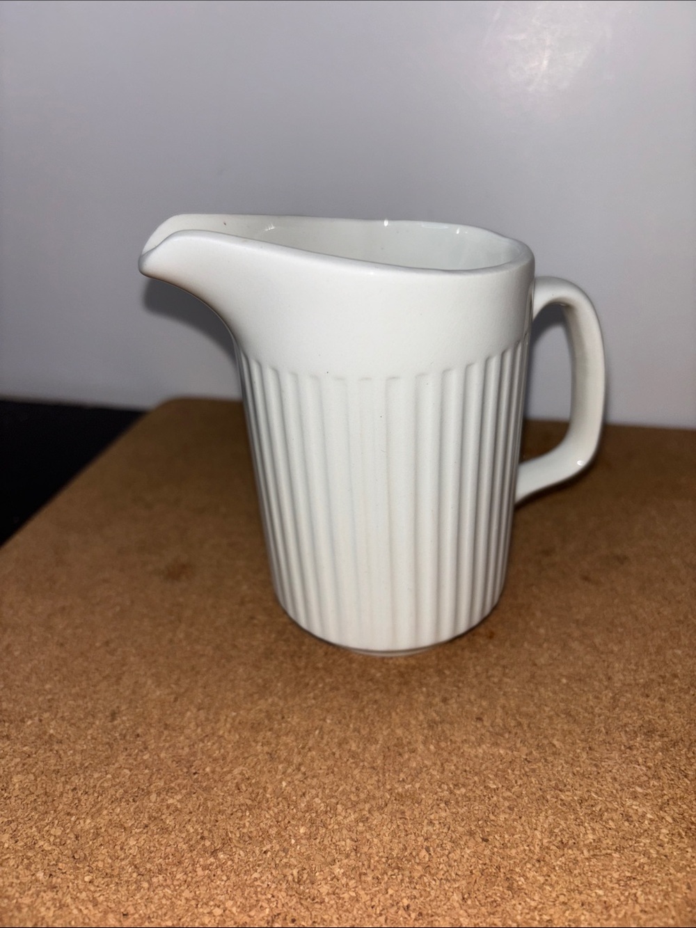 Ribbed Ironstone Creamer Off White 4.5” Made in England Classic Cottagecore